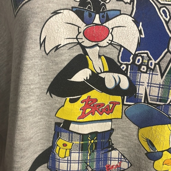 Vintage 96 Warner Bros Don’t ask me Sylvester and Tweety double sided Sweatshirt - Picture 4 of 12